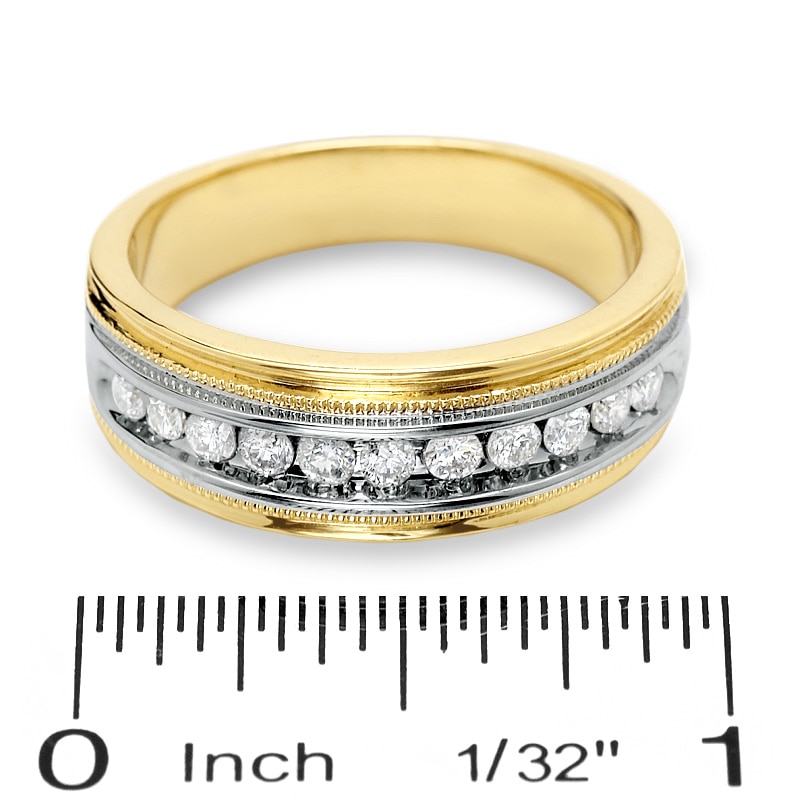 Main Image 3 of Previously Owned - 1/2 CT. T.W. Diamond Eleven Stone Ring in 14K Two-Tone Gold
