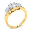 Thumbnail Image 2 of Previously Owned - 1 CTW. Invisible-Set Diamond Flower Ring in 14K Gold