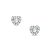Thumbnail Image 1 of Previously Owned - 1/4 CT. T.W. Diamond Heart Frame Stud Earrings in 10K White Gold