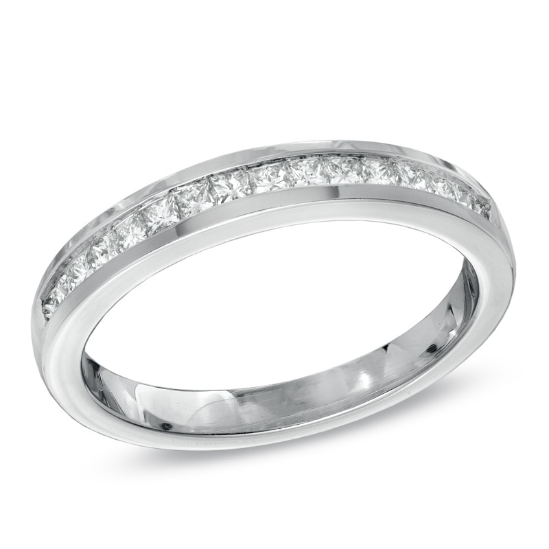 Main Image 4 of Previously Owned - 1-1/4 CT. T.W. Square-Cut Diamond Bridal Set in 14K White Gold