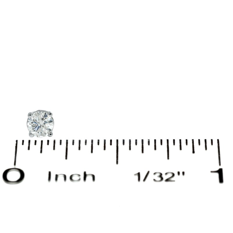 Main Image 2 of Previously Owned - 3/8 CT. T.W. Diamond Solitaire Stud Earrings in 14K White Gold