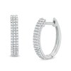 Thumbnail Image 1 of Previously Owned - 1/2 CT. T.W. Diamond Pavé Hoop Earrings in 14K White Gold