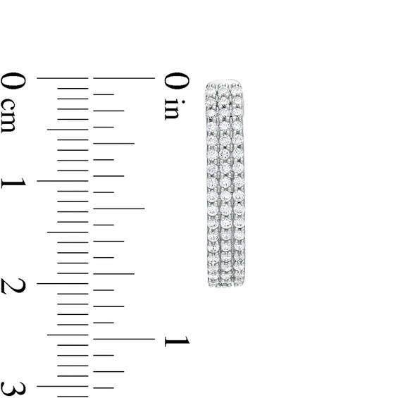 Previously Owned - 1/2 CT. T.w. Diamond Pavé Hoop Earrings in 14K White Gold