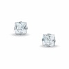 Previously Owned - 7.0mm Princess-Cut Lab-Created White Sapphire Stud Earrings in Sterling Silver