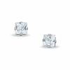 Thumbnail Image 1 of Previously Owned - 7.0mm Princess-Cut Lab-Created White Sapphire Stud Earrings in Sterling Silver