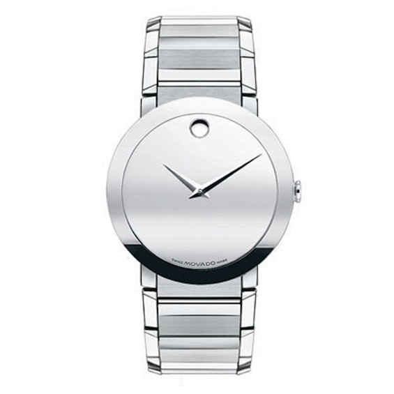 Previously Owned - Men's Movado Sapphire Watch with Silver-Tone Dial (Model: 0607178)