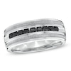 Thumbnail Image 1 of Previously Owned - 1/2 CT. T.W. Black Diamond Channel Band in Sterling Silver - Size 10