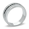 Thumbnail Image 2 of Previously Owned - 1/2 CT. T.W. Black Diamond Channel Band in Sterling Silver - Size 10