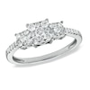 Thumbnail Image 1 of Previously Owned - 1/2 CT. T.W. Diamond Three Stone Square Composite Ring in 14K White Gold