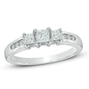 Thumbnail Image 1 of Previously Owned - 1/2 CT. T.W. Princess-Cut Diamond Past Present Future® Ring in 14K White Gold