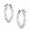 Thumbnail Image 0 of Previously Owned - 13.0mm Diamond-Cut Hoop Earrings in 14K White Gold