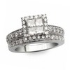Thumbnail Image 1 of Previously Owned - 1 CT. T.W. Quad Princess-Cut Diamond Framed Bridal Set in 14K White Gold