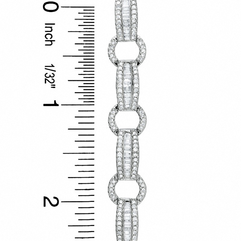 Main Image 3 of Previously Owned - 3 CT. T.W. Diamond Circle Track Bracelet in 14K White Gold