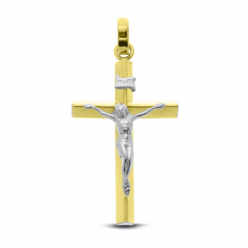 Main Image 1 of Previously Owned - 14K Two-Tone Gold Triangular Crucifix Charm