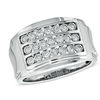 Thumbnail Image 1 of Previously Owned - 1/4 CT. T.W. Diamond Triple Row Ring in Sterling Silver