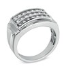 Thumbnail Image 1 of Previously Owned - Men's 1/4 CT. T.W. Diamond Triple Row Ring in Sterling Silver