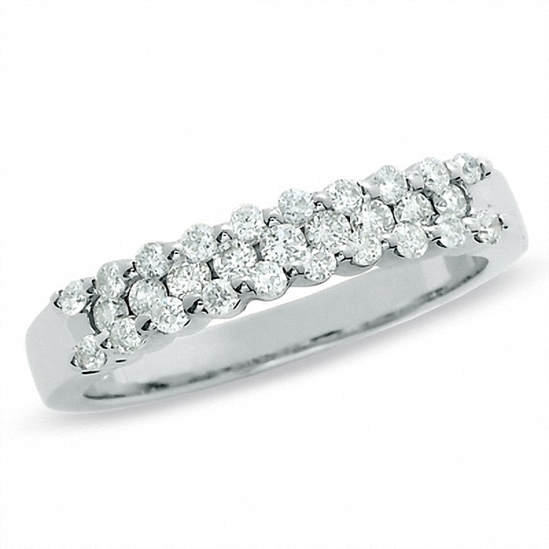 Main Image 1 of Previously Owned - 1/2 CT. T.W. Diamond Band in 14K White Gold