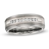 Thumbnail Image 0 of Previously Owned - Men's 1/4 CT. T.W. Diamond Channel Wedding Band in Tungsten Carbide and Stainless Steel