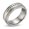 Thumbnail Image 2 of Previously Owned - Men's 1/4 CT. T.W. Diamond Channel Wedding Band in Tungsten Carbide and Stainless Steel