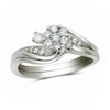 Thumbnail Image 1 of Previously Owned 1/3 CT. T.W. Diamond Composite Soldered Bridal Set in 10K White Gold
