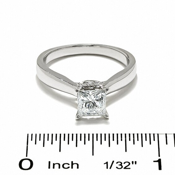 Previously Owned - 3/4 CT. Princess-Cut Diamond Solitaire Crown Ring in 14K White Gold