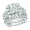 Thumbnail Image 1 of Previously Owned - 4 CT. T.W. Quad Princess-Cut Diamond Frame Bridal Set in 14K White Gold