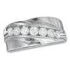 Thumbnail Image 1 of Previously Owned - Men's 1 CT. T.W. Diamond Seven Stone Slant Wedding Band in 10K White Gold