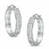 Thumbnail Image 1 of Previously Owned - 23mm Crystal Hoop Earrings in Sterling Silver