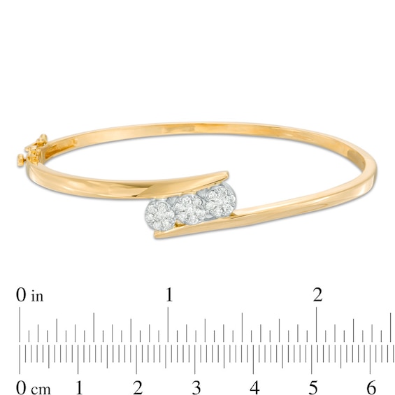 Previously Owned - 1/2 CT. T.w. Endless Diamond® Three Stone Bangle in 14K Gold