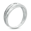 Thumbnail Image 2 of Previously Owned - 1/20 CT. Diamond Solitaire Striped Wedding Band in 10K White Gold