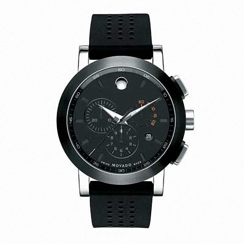 Main Image 1 of Previously Owned - Men's Movado Museum Black PVD Chronograph Watch with Black Dial (Model: 0606545)