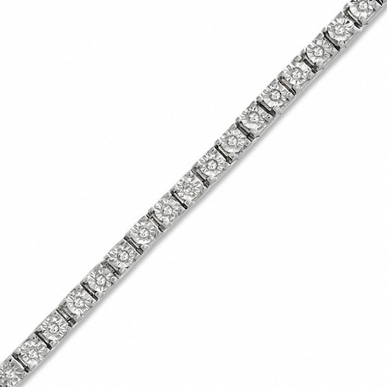 Previously Owned - 1/2 CT. T.w. Diamond Tennis Bracelet in Sterling Silver - 7.25"