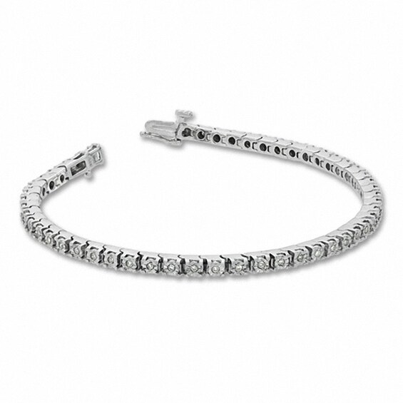 Previously Owned - 1/2 CT. T.w. Diamond Tennis Bracelet in Sterling Silver - 7.25"