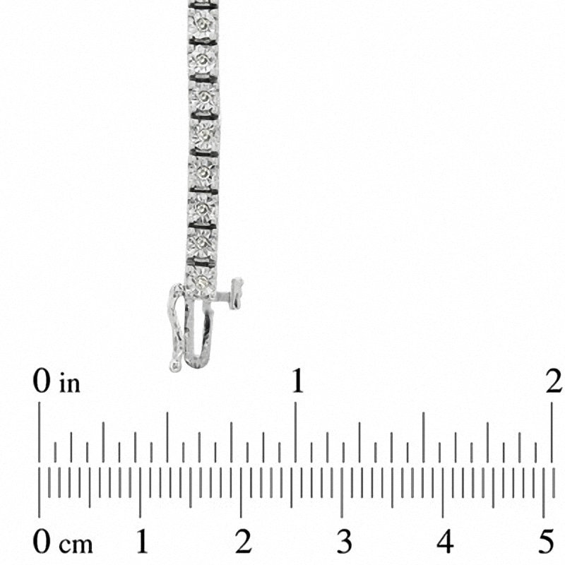 Main Image 3 of Previously Owned - 1/2 CT. T.W. Diamond Tennis Bracelet in Sterling Silver - 7.25"