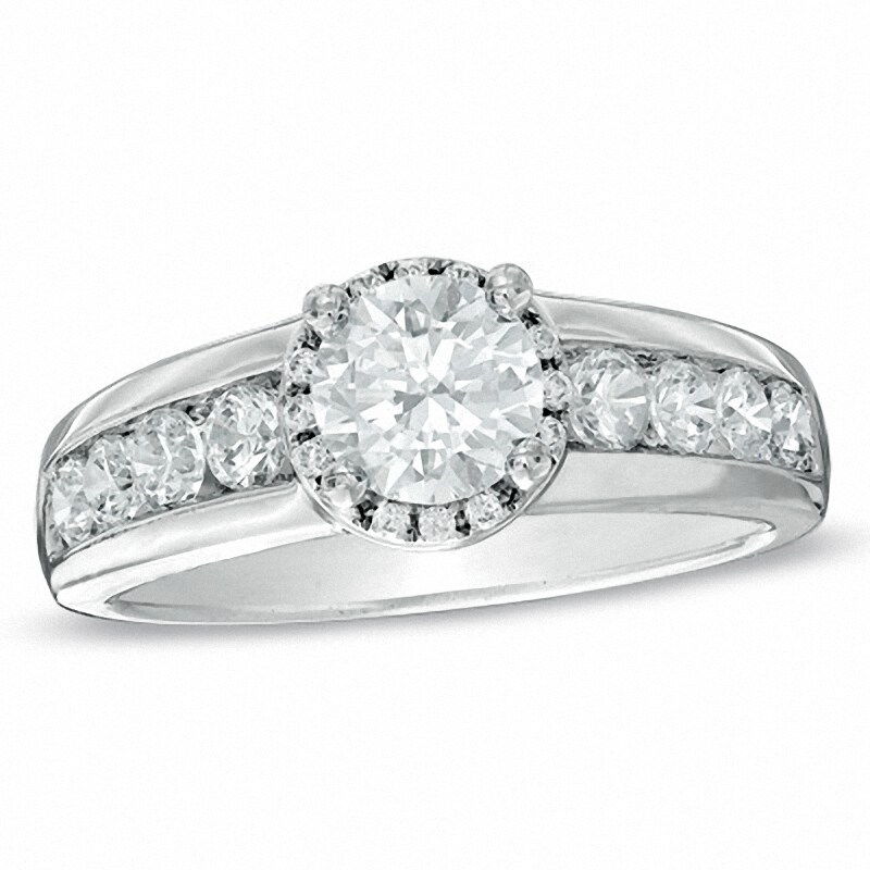 Main Image 1 of Previously Owned - 2-1/2 CT. T.W. Diamond Engagement Ring in 14K White Gold