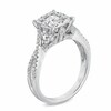 Thumbnail Image 1 of Previously Owned - 3/4 CT. T.W. Diamond Cluster Criss-Cross Shank Engagement Ring in 14K White Gold