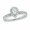 Thumbnail Image 1 of Previously Owned - 5/8 CT. T.W. Pear-Shaped Diamond Frame Engagement Ring in 14K White Gold