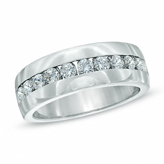 Previously Owned - 1 CT. T.w. Channel Set Diamond Wedding Band in 14K White Gold