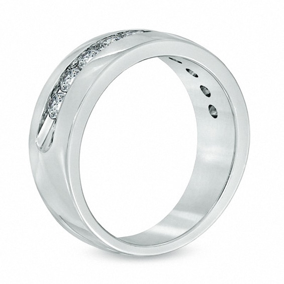 Previously Owned - 1 CT. T.w. Channel Set Diamond Wedding Band in 14K White Gold