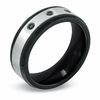 Thumbnail Image 2 of Previously Owned - 1/10 CT. T.W. Black Diamond Comfort Fit Wedding Band in Two-Tone Stainless Steel