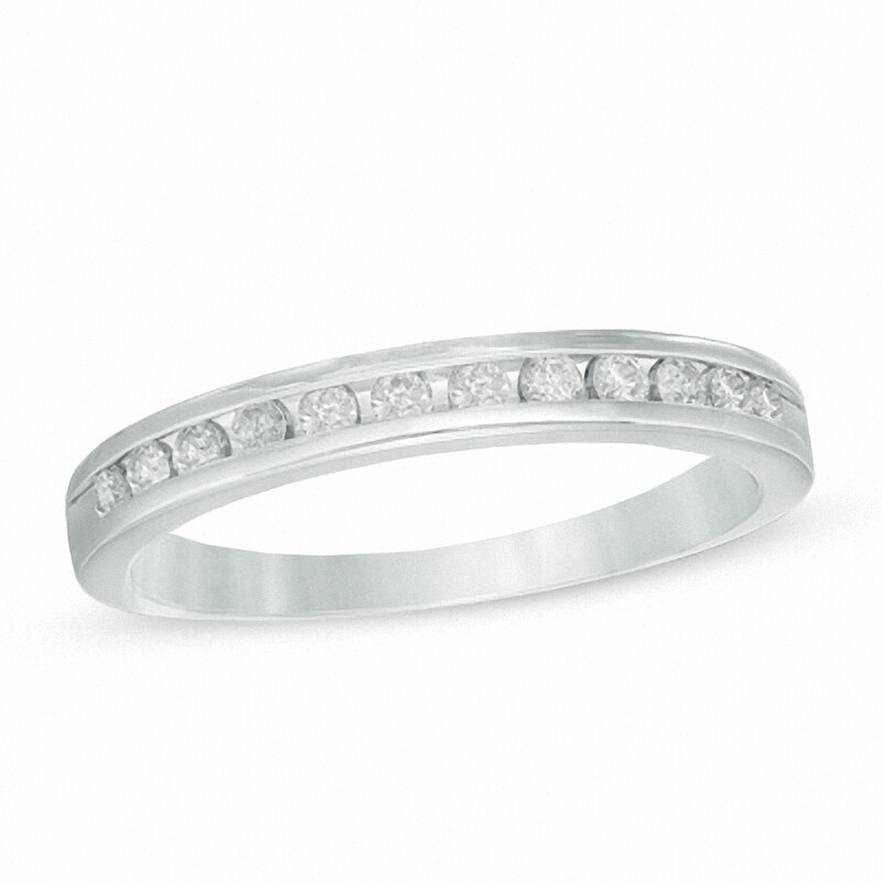 Main Image 1 of Previously Owned - 1/4 CT. T.W. Diamond Channel Band in 10K White Gold