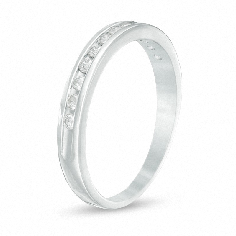 Main Image 2 of Previously Owned - 1/4 CT. T.W. Diamond Channel Band in 10K White Gold