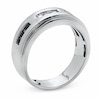 Thumbnail Image 2 of Previously Owned - 1/3 CT. T.W. Enhanced Black and White Diamond Three Channel Band in 14K White Gold
