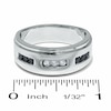 Thumbnail Image 3 of Previously Owned - 1/3 CT. T.W. Enhanced Black and White Diamond Three Channel Band in 14K White Gold