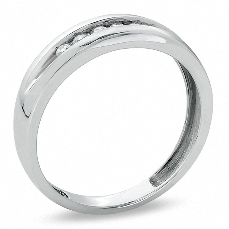 Main Image 2 of Previously Owned - 1/4 CT. T.W. Diamond Wedding Band in 10K White Gold