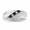 Thumbnail Image 1 of Previously Owned - 1/5 CT. T.W. Enhanced Black and White Diamond Five Stone Band in 10K White Gold