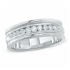 Thumbnail Image 1 of Previously Owned - 1/2 CT. T.W. Diamond Channel Milgrain Band in 14K White Gold