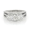 Thumbnail Image 1 of Previously Owned 1-1/2 CT. T.W. Diamond Three Stone Frame Soldered Bridal Set in 14K White Gold