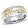 Thumbnail Image 1 of Previously Owned - 8.0mm Diamond-Cut Milgrain Wedding Band in 14K Gold and Sterling Silver