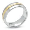 Thumbnail Image 2 of Previously Owned - 8.0mm Diamond-Cut Milgrain Wedding Band in 14K Gold and Sterling Silver